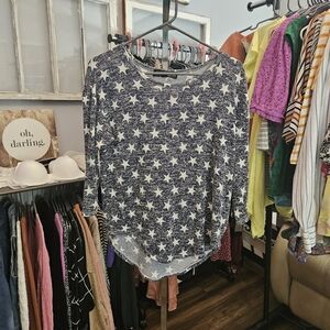 Almost Famous Navy Star Long Sleeve Top